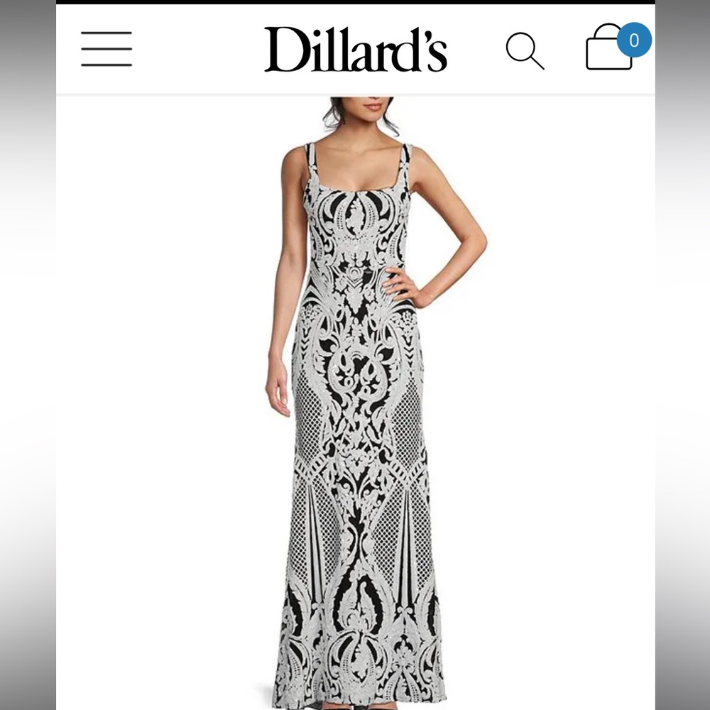 White and black prom dress